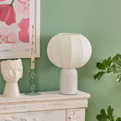 Lampe abat jour tissu h33cm blc