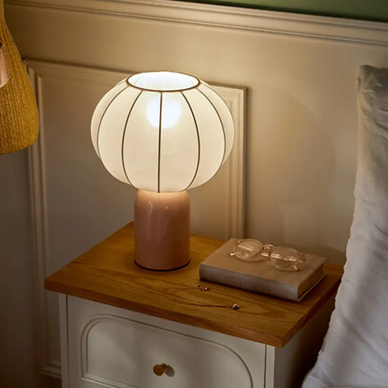 Lampe abat jour tissu h33cm rs
