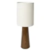 Lampe a poser bois abat jour lin