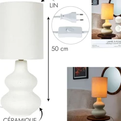 Lampe ceramique creme