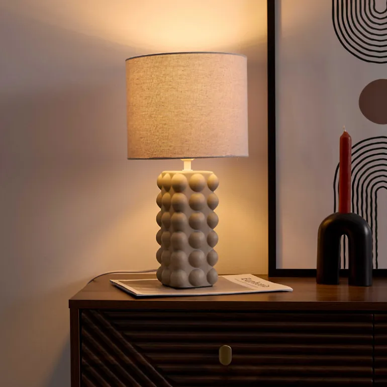 Lampe ceramique taupe