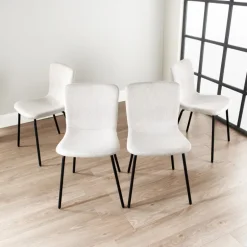 Lot 4 chaises tissu creme