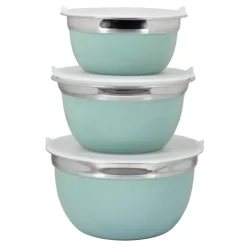 Lot de 3 bols a mixer avc couver