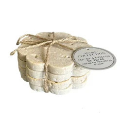 Lot de 4 dessous de verre creme