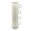 Lot de 4 mugs creme avec rack