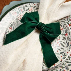 Lot de 4 ronds de serviette vert