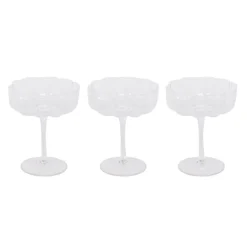 Lot de 3 verres a pieds fleur