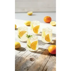 Lot de 4 verres bas textures