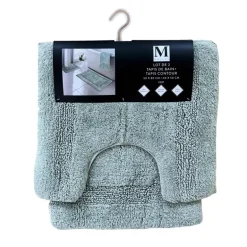 Lot x2 tapis de bain sauge