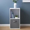 Meuble 2 cubes blanc 1 panier
