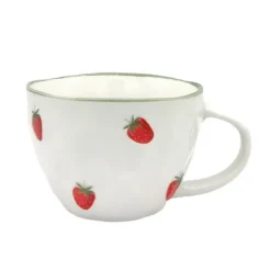 Mug blanc et motif fraise 380ml