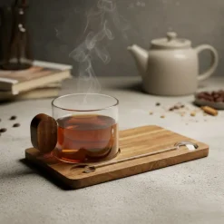 Mug en verre avec cuillere 220ml