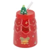Mug paille et couvercle xmas