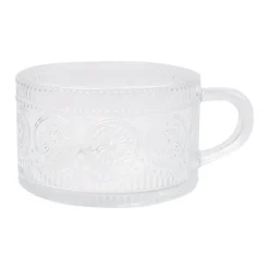 2 mugs en verre motif tournesol