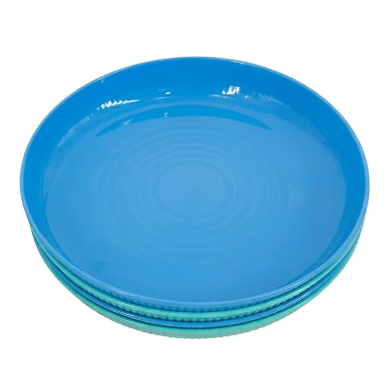 Pack de 4 assiettes colorees