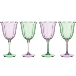 Pack de 4 verres a vin fleur