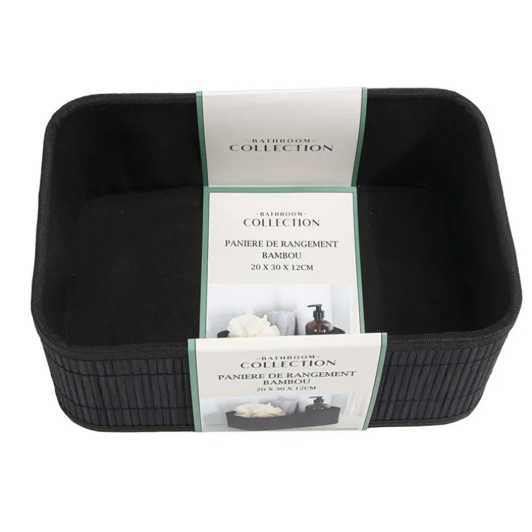Paniere de rangement bambou noir