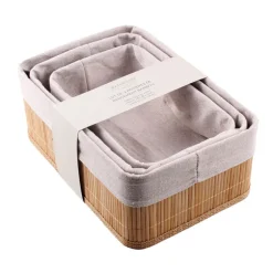 Panieres de rangement bambou x3