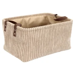 Panier velours cotele x3 taupe