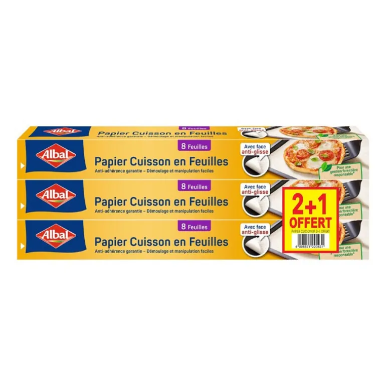 Papier cuisson 8 feuilles x3