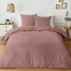 Parure gaze coton 200x200cm rose