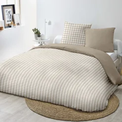 Parure vichy 240x220 taupe