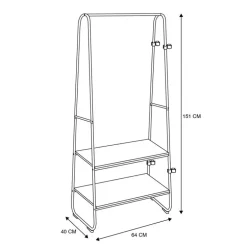 Penderie modulable 2 etageres cr