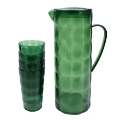 Pichet vert + 4 verre