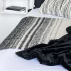 Plaid brosse noir et blanc 130x