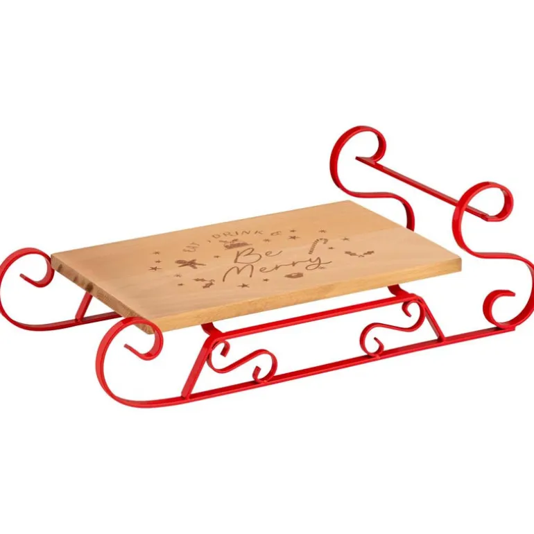 Plat de service traineau bois