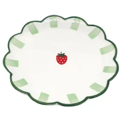 Plat de service vert et fraise