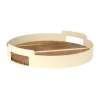 Plateau rond metal creme acacia
