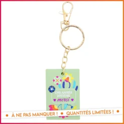 Porte cle en bois merci