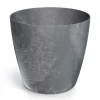 Pot effet beton gris fonce o18cm