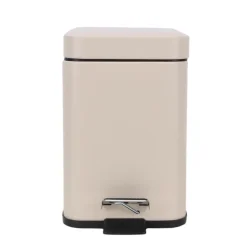 Poubelle 3l metal carre beige
