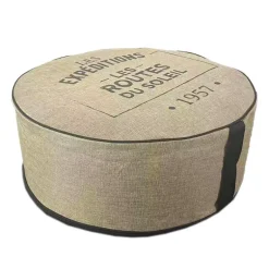 Pouf gonflable finition en jute