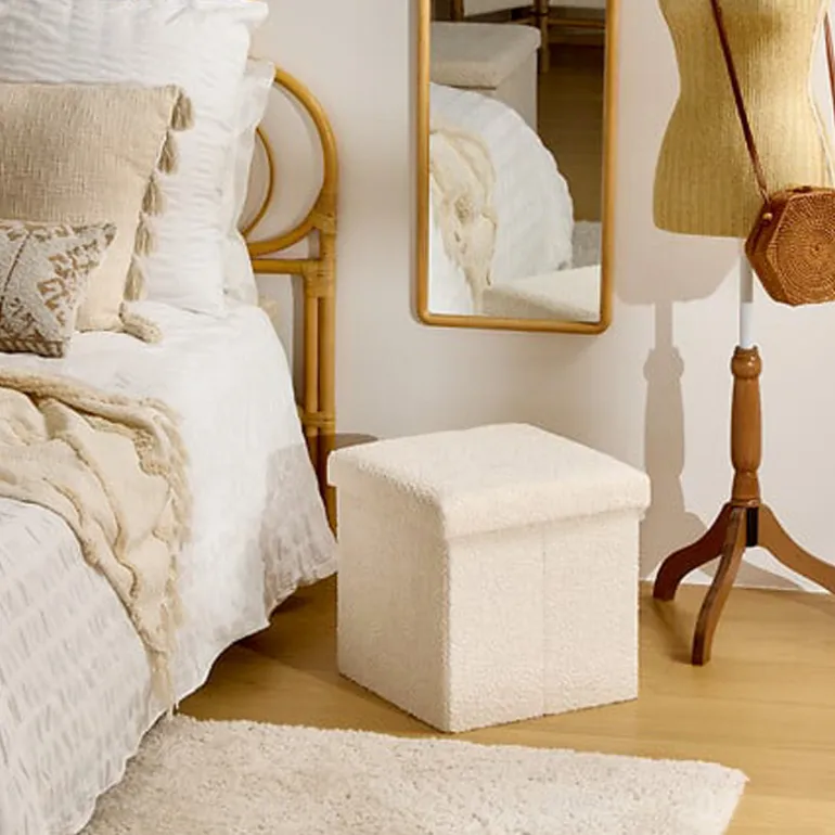 Pouf pliable simple soana blanc