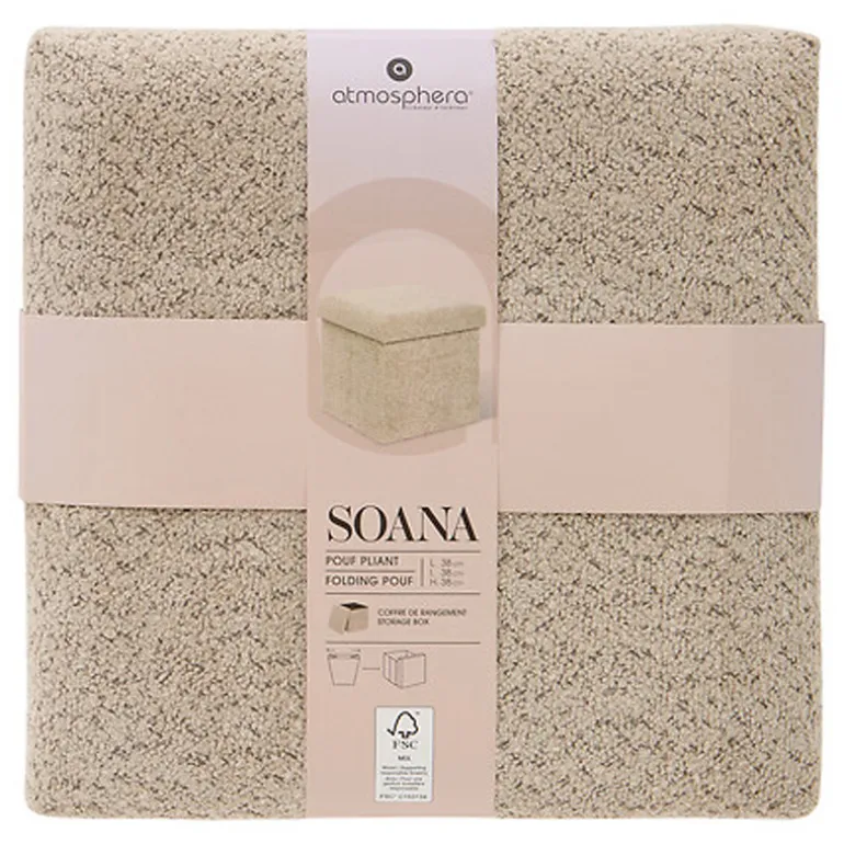 Pouf pliable simple soana taupe