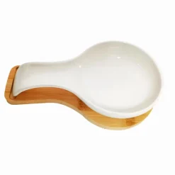 Repose cuillere blanc/bambou