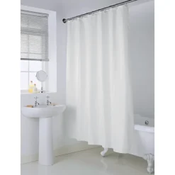 Rideau de douche polyester blanc