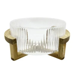 Saladier en verre strie