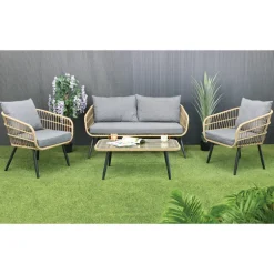 Salon de jardin 4p avec coussins