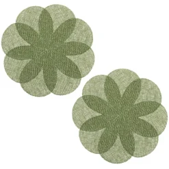 2 sets de table fleur vert