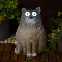 Statue chat effet pierre