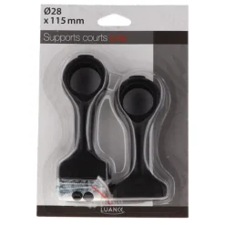 Support court x 2 d28 - noir mat