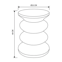 Table apppoint / chevet ondule
