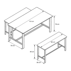 Table + 2 bancs