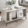 Table basse creme pieds dores