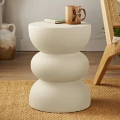 Table d'appoint boudins creme