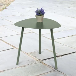 Table d'appoint forme galet vert